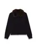 Para Comercio Exterior Europeo y Americano Transfronterizo Ropa de Mujer Aliexpress Más Vendido Otoño Retro Versátil Suéter de Punto con Cuello de Piel y Diseño de Un Solo Botón