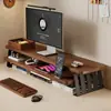 Soporte Elevador para Computadora de Escritorio Estación de Trabajo Estante de Almacenamiento para Escritorio de Oficina en Casa Elevador de Monitor de Doble Capa