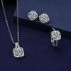 Bolso Cuadrado Anillo con Conjunto de Moissanita Anillo con Conjunto de 1 Quilate para Mujer Coreano Collar Pendientes Pulsera Suministro en Vivo