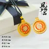 Joyería de Oro Arena, Nicho de Lujo Ligero, Brújula con Incrustaciones de Diamante de Paz y Seguridad, Collar de Alto Nivel con los Ocho Tesoros, Guanyin y Buda Maitreya
