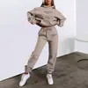 Sudadera con capucha y estampado de letras popular europea y americana de Amazon para mujer, conjunto de pantalones de forro polar casual a la moda