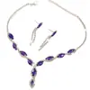 Conjunto de Collar y Pendientes Europeos y Americanos de Moda Transfronteriza con Incrustaciones de Diamantes Sencillos, Conjunto Moderno de Pendientes y Collar de Novia Estilo Europeo y Americano