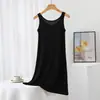 Vestido de Alça Modal de Verão Feminino Plus Size Saia Base Interna Camisola Fina Saia Vault Saia Longa Saia Evasê