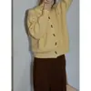 Suéter básico de cuello alto amarillo estilo coreano Chao Chao para mujer, tejido de punto casual cálido de manga larga otoño/invierno 2026