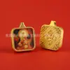 Pingente Pequeno Thangka de Aço Titânio, Oito Santos Protetores do Buda, Pingente de Colar Meio Pintado à Mão para Vidas Passadas e Presentes, Galvanoplastia 18K