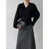 Suéter de Punto Jiangzuo 6 Lana Ceñidor de Cintura Mangas Murciélago Manga Larga para Mujer, Nuevo Estilo Coreano de Otoño, Suéter Adelgazante N005