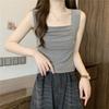 Camisola Estilo Francês para Mulheres, Novo Estilo Verão 2026, Adequada para Usar por Cima ou em Camadas, Top Tubo com Alças Largas e Pregas