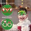 Suministros para Decoración Navideña Gafas de Papel Decoración de Fiesta Papá Noel Reno Accesorios para Fotos Marcos de Gafas Navideñas