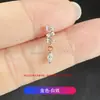 Brincos de Stud de Liga de Titânio F136 com Designs Empilhados de Olho de Cavalo, Incrustados com Zircônia 5A, Studs de Osso da Orelha com Rosca Interna, Joias de Piercing de Titânio G23