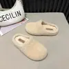 Pantuflas peludas estilo retro para mujer, nueva colección otoño/invierno 2026, forradas de felpa para mayor calidez, diseño sin cordones, fáciles de poner y con puntera cerrada