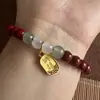 Pulsera de Cinabrio Natural de Bajo Contenido en Atracciones Turísticas, Arena Dorada Púrpura, Estilo Chino Regalos para Transmisiones en Vivo, Fabricantes Mayoristas Pueden Enviar en Nombre de Otros