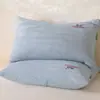 Fundas de Almohada Bordadas de Algodón Lavado Calidad Clase A, un Par, 48X74, Funda Sencilla de Algodón Puro para Relleno de Almohada de Adulto