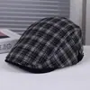 Moda Nova Casual Versátil Confortável Bico de Pato Artístico Retrô Elegante Estilo de Rua Xadrez Decorativo Boné para Frente