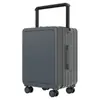 Equipaje de carrito ancho nuevo transfronterizo, tapa frontal de apertura, para abordar negocios, aspecto elegante, caja de PC con contraseña de viaje, personalización de comercio exterior