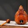 Instrumento de Madera de Palisandro con Forma de Pez para Aliviar el Estrés, Instrumento de Percusión Chino Portátil de Madera Maciza, Pez de Madera Doble Dragón, Utensilio Budista para Uso en Templo y Hogar