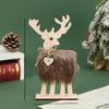 Decoraciones navideñas transfronterizas adornos de ciervos navideños de madera ensamblados diseño de ambiente navideño pequeños adornos de escritorio al por mayor