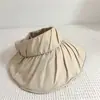 Recomendar em ~ Chapéu de Sol Plissado Vazio Coreano de Secagem Rápida Leve para Viagem Dobrável com Aba Grande para Mulheres