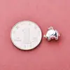 Nuevo Colgante de Elefante Tridimensional de Plata de Ley 925 Bañado Finamente en Plata Lisa Encanto de Elefante Pequeño Pulsera de Cristal DIY Accesorios de Plata