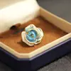 Nuevo Broche de Rosa Azul con Goteo de Aceite de Alta Gama, Exquisito, Compacto y Versátil Pin de Flor, Pin de Solapa para Mujer