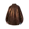 Estilo chinês bloco de cores estilo étnico botão de sapo padrão de dragão camisa de veludo cotelê solta casual tendência retrô jaqueta casaco masculino