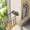 Estante Secador de Calcetines Multifuncional con Ventosa Sin Taladro, Colgador de Ropa, Pinza para Balcón para Secar Ropa Interior, Acero al Carbono Multiusos a Prueba de Óxido