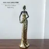 Figura Africana Retrô Estatueta de Mulher Negra Decoração de Casa Sala de Estar Armário de Vinho Gabinete de TV Hall de Entrada Artesanato em Resina