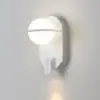 Lámpara de pared para sala de estar nórdica, moderna, minimalista, creativa y única, forma redonda, adecuada para escalera, pasillo, dormitorio, mesita de noche, luminaria de diseñador