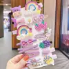 Grampo de Cabelo Desenho Animado Franja Lateral Infantil Presilha Arco-Íris Acessório de Cabeça de Bebê Presilha BB para Cabelo Quebrado Acessórios de Cabelo Presilha
