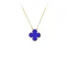 Collar de trébol de cuatro hojas de oro V de alta gama para mujer, colgante de ágata nácar tallado por CNC, trébol de la suerte de doble cara, cadena ligera de lujo para la clavícula para mujer