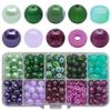 Cuentas redondas de 8 mm, cuentas de cristal de colores contrastantes, serie 10, en caja, accesorios de joyería para bricolaje, pulseras, collares y pendientes.