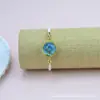 Pulsera de Flores Secas, Flor Eterna, Gipsófila, Narciso, Pulsera con Marco de Aleación Dorada, Pulsera Tejida a Mano con Flores Reales