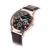 Modelo Básico Al Por Mayor En Stock Nicho Reloj para Hombre Transmisión en Vivo de Tiktok Tres Ojos Estrella y Luna Casual Reloj de Cuarzo para Hombre con Correa de Cuero