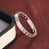 Anillo de dedo de diseño exclusivo de círculo completo de moda exquisito con incrustaciones de diamantes de circonita estilo corte retro anillo de dedo de arcoíris