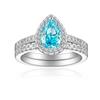 Anillo tesoro de color corte Flor de Hielo de 1.5 ct de plata esterlina, juego de anillos combinados de lujo de alta gama 6*9 diamante de alto carbono plata S925 anillo para mujer