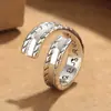 Comércio Exterior Japonês e Coreano Rushpa Konni Anel Aberto Ajustável Textura Versátil Modelo de Bem-Estar Anel para Homens e Mulheres Joias