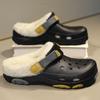 Zapatos de hombre de talla grande transfronterizos, para otoño e invierno, para exteriores, con forro polar, cálidos, con agujeros, para parejas, informales, con punta cerrada, zapatillas de felpa gruesas