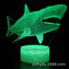 Exclusivo transfronteiriço para Lâmpada de Mesa Pequena 3D Série Shark Lâmpada LED Visual Colorida Criativa Lâmpada de Mesa de Cabeceira Presente
