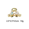 Presilha de Tubarão Coreana com Laço e Strass, Pequena Presilha de Cabelo para Franja Lateral, Acessório de Cabelo de Princesa, Pequeno Grampo