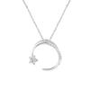 Collar de Plata de Ley S999 Estrella Luna y Mar para Pie de Mujer Diseño de Lujo Ligero Alto Sentido Regalo de Cumpleaños para Novia Día de San Valentín