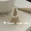 Joyería de Plata de Diseño Nicho Estilo Ins Coreano Plata Pura S925 Anillo Retorcido de Línea Hueca Estilo Ab Ajustable