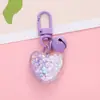 Chaveiro Pingente Criativo Sino de Coração Pequeno Fresco Cor Quebrada Coração de Pêssego Anel de Pintura Acessórios Conjunto de Fones de Ouvido Decoração de Bolsa