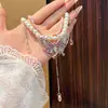 Collar de Perlas Mariposa Rosa Dulce Diseño de Nicho Sentido de Alta Gama Cadena para Clavícula Cadena para el Cuello del Vestido de Novia Accesorios para Mujer