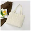 Bolsa de Inverno Bolha Acolchoada com Padrão de Losangos da Moda para Mulheres, Bolsa de Ombro de Grande Capacidade de Fábrica de Comércio Exterior