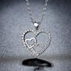 Amazon Cross-border Novos Produtos Coração a Coração Zircônia Pingente Colar Mulheres Luz Luxo Moda Nicho Elegante Love Neck Chain