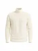 Suéter de cuello alto para hombre de otoño e invierno, tejido liso clásico y versátil, estilo americano "old money" casual de negocios