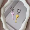 Colgante de Cabeza de Llave Igual de Blogger Ins Coreano Candado de Corazón Dorado Llavero Colgante de Bolsa Llavero de Pareja