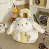 Bolsa de dibujos animados estilo coreano para mujer, mochila con tapa de oso estilo universitario, mochila de oso casual portátil de alta apariencia para salir