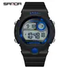 Fábrica Fuente Sanda Stock Personalizado Impreso Logo Estudiante Pantalla Única Despertador Luminoso Reloj Digital para Natación Venta al por Mayor