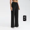 Calça de Yoga Athena Lulu Air Layer Lavada à Areia para Mulheres, Caimento Solto, Emagrecedora, Cintura Alta, Cordão, Calça Esportiva de Yoga de Perna Reta
