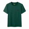 Camiseta de Manga Corta para Hombre de Comercio Exterior de Verano Rl con Logo de Caballo, Color Sólido, Corte Ajustado, Bordada, Talla Europea, Logo Olo, Algodón Puro, Cuello Redondo, Versátil P
